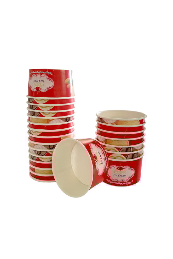 Roll-Up Karton Dondurma Kasesi Küçük 100cc 50li
