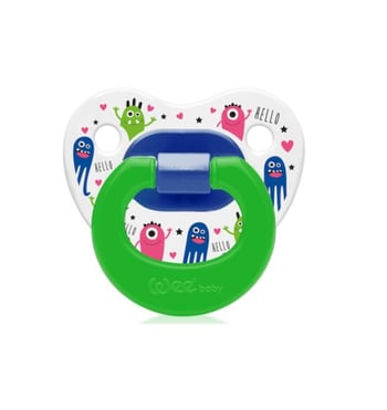 Wee Baby Desenli Damaklı Emzik No:3 18+ ay Yeşil