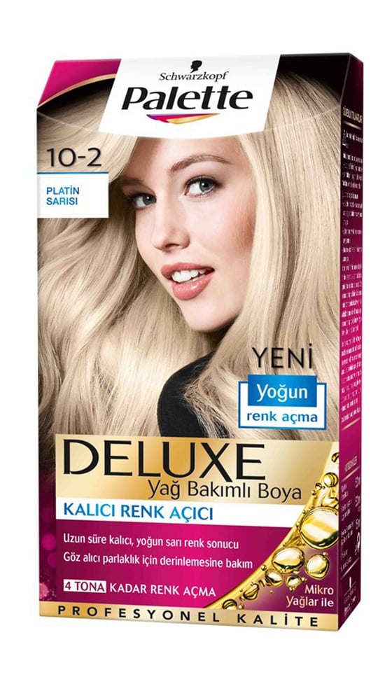 Palette Deluxe Platin Sarısı 10-2 Tüp Krem Saç Boyası 50 ml